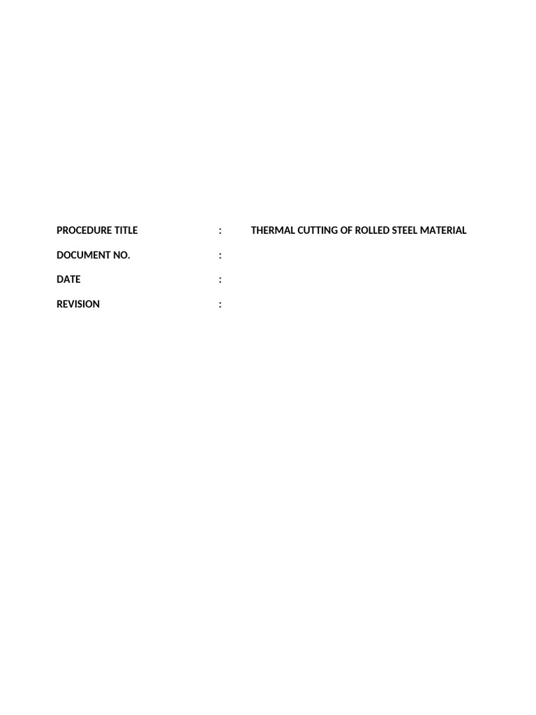 Thermal Cutting Procedure for Steel | PDF | Surface Roughness | Welding