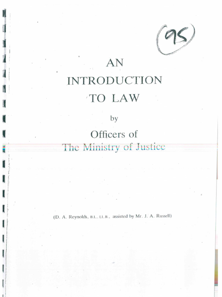 An Introduction To Law by Officers of The Minstry of Justice | PDF