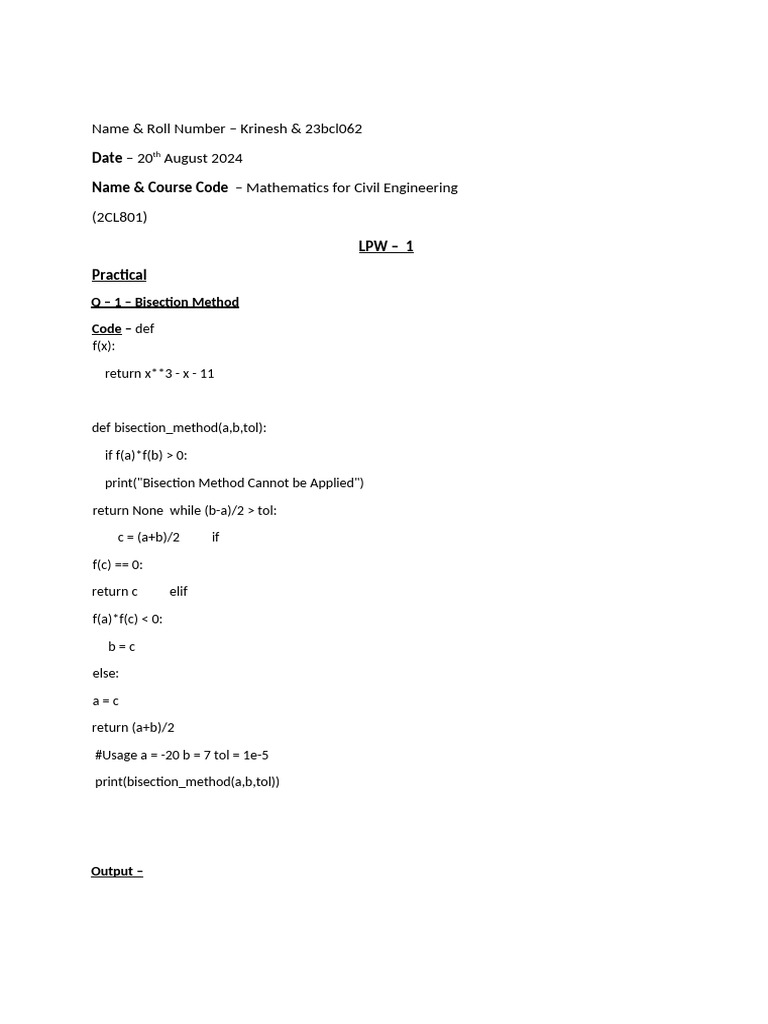 Bisection and False Position Methods | PDF