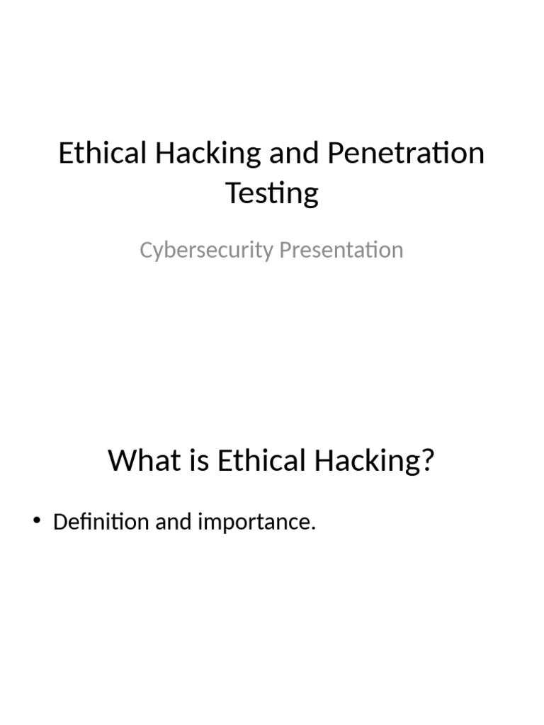 Ethical Hacking and Penetration Testing | PDF