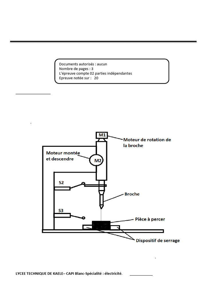 Schéma Électrique Machine à Percer | PDF | Interrupteur | Équipement