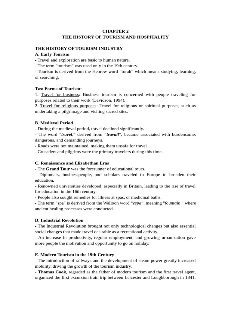 Chapter 2 Macro Perspective of Tourism and Hospitality Week 4 | PDF ...