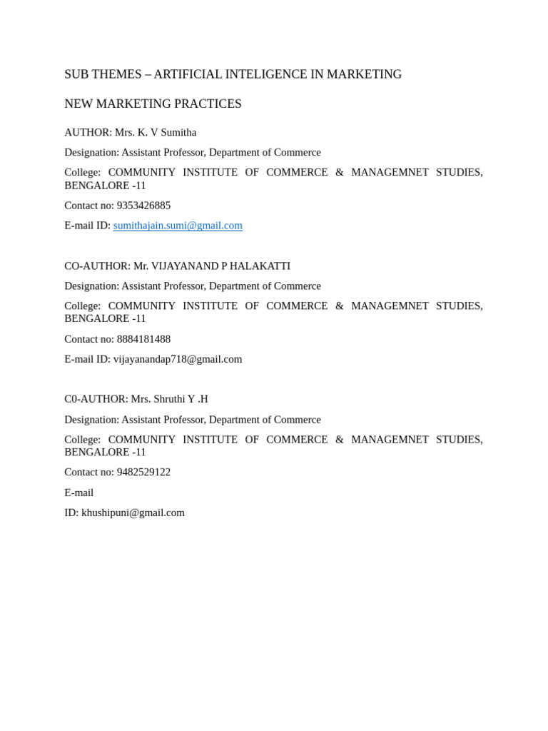 Artificial Intelegence in New Market Paper | PDF | Artificial ...