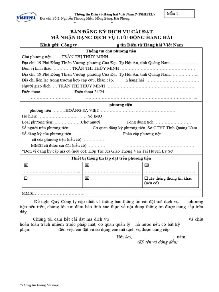 Ban Dang Ky MMSI | PDF