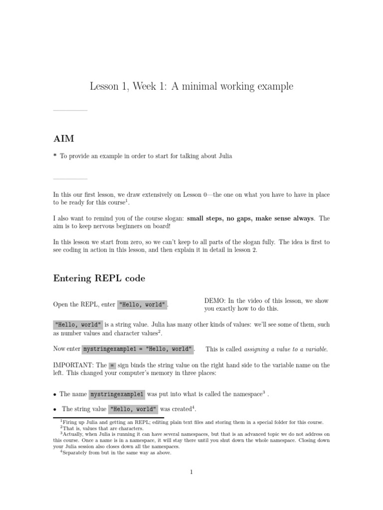 L1W1 MinimalWorkingExample | PDF | Computer File | Directory (Computing)