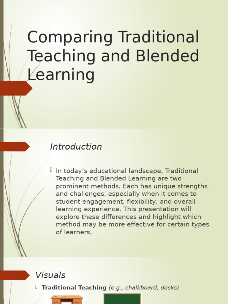 Traditional vs. Blended Learning Comparison | PDF