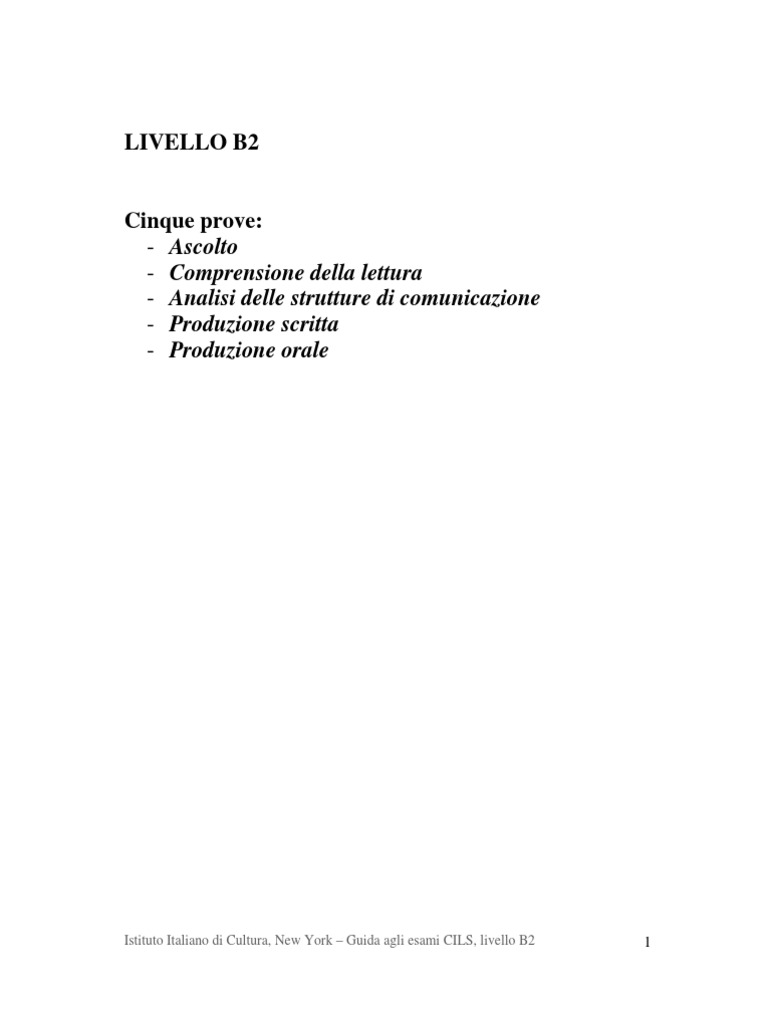 Cils B2 Prove D Esame 2018 Pdf