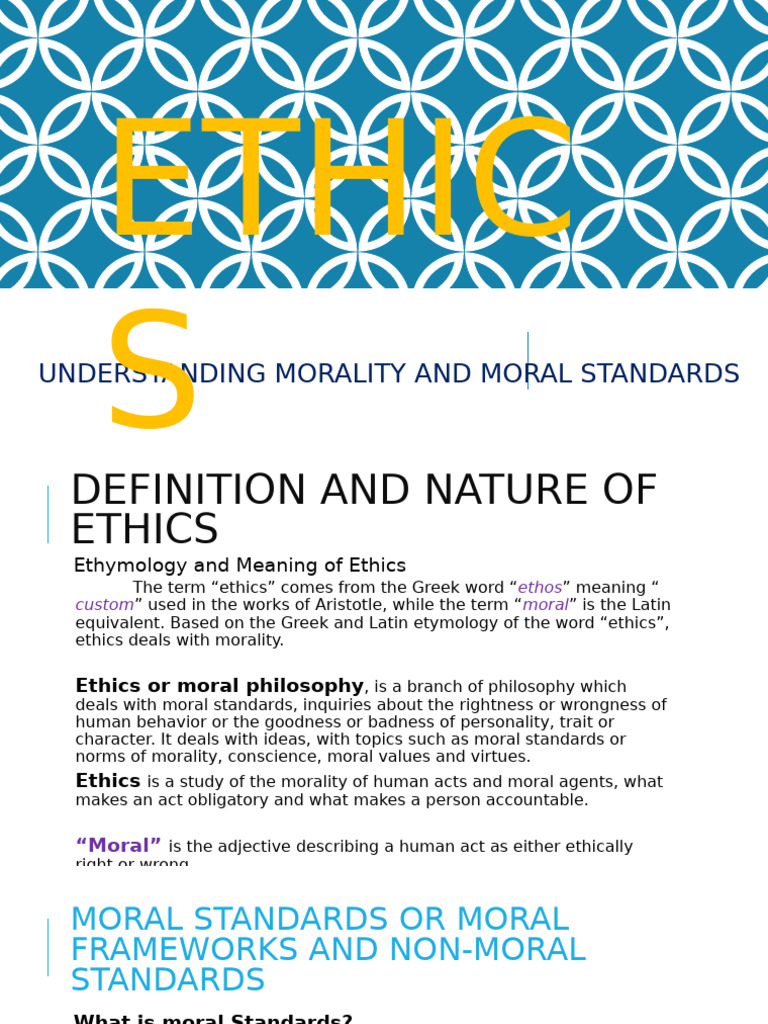Ethics and Moral Standards Explained | PDF | Morality | Etiquette