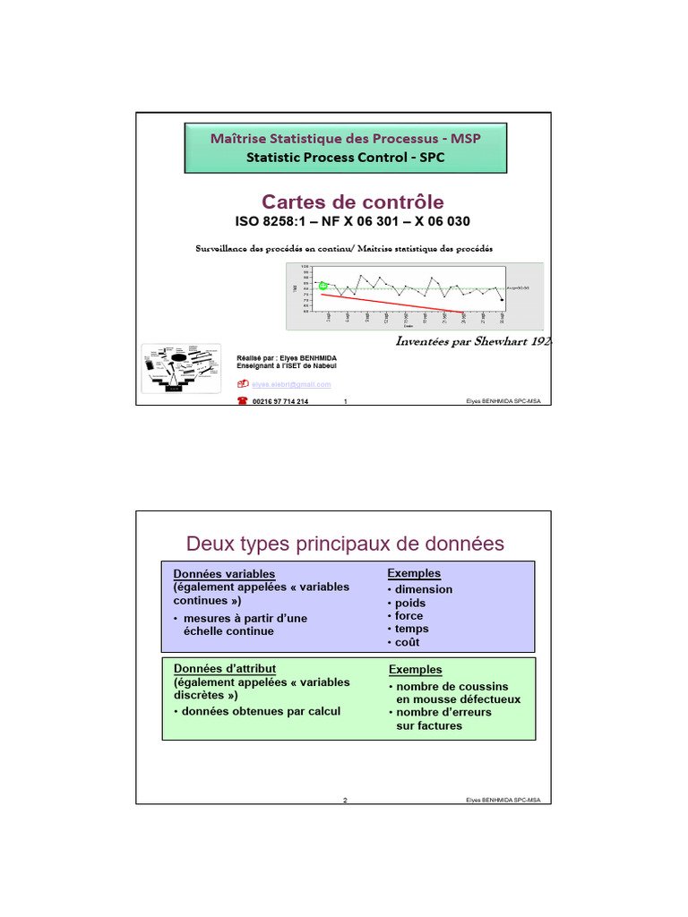 Maîtrise Statistique des Processus SPC | PDF