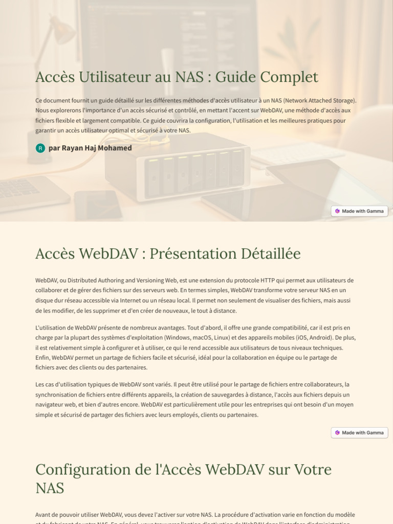 Acces Utilisateur Au NAS Guide Complet | PDF | Serveur (Informatique ...