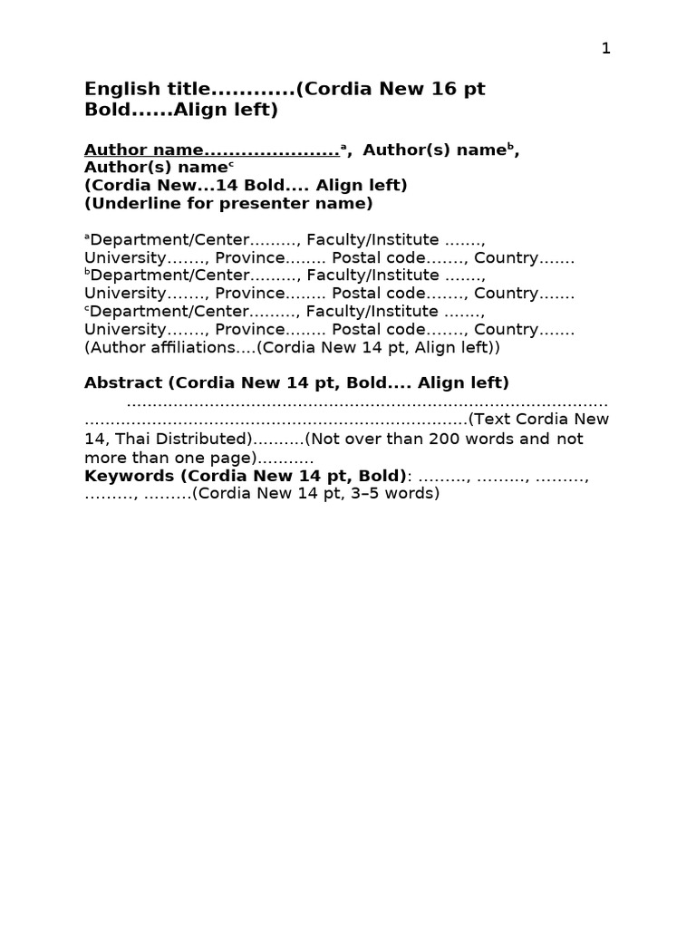 Cordia New Proceedings Format Guide | PDF | Computer Programming ...