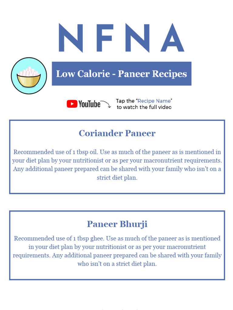 NFNA - Paneer - Low Calorie Recipes - D72ab93c-E29a - 250307 - 180917 ...