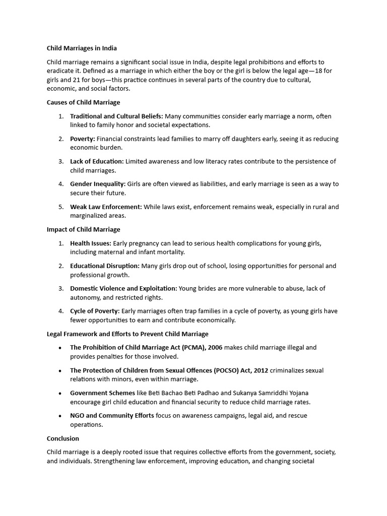 Child Marriages in India | PDF | Child Marriage | Marriage