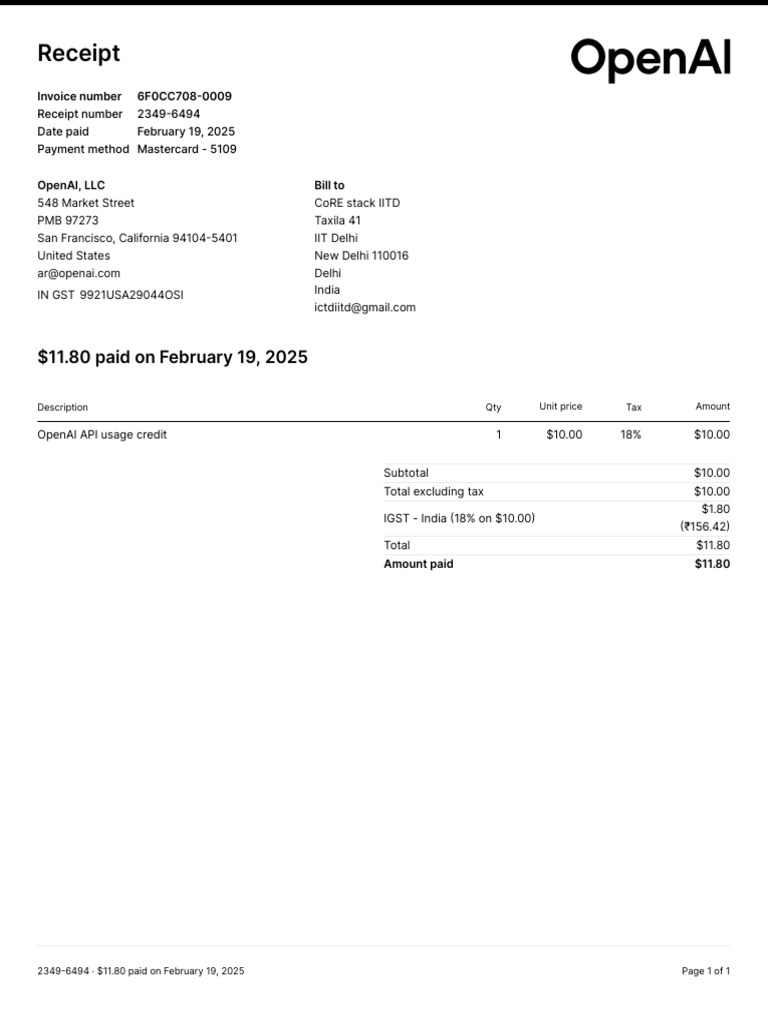 Receipt 2349 6494 | PDF