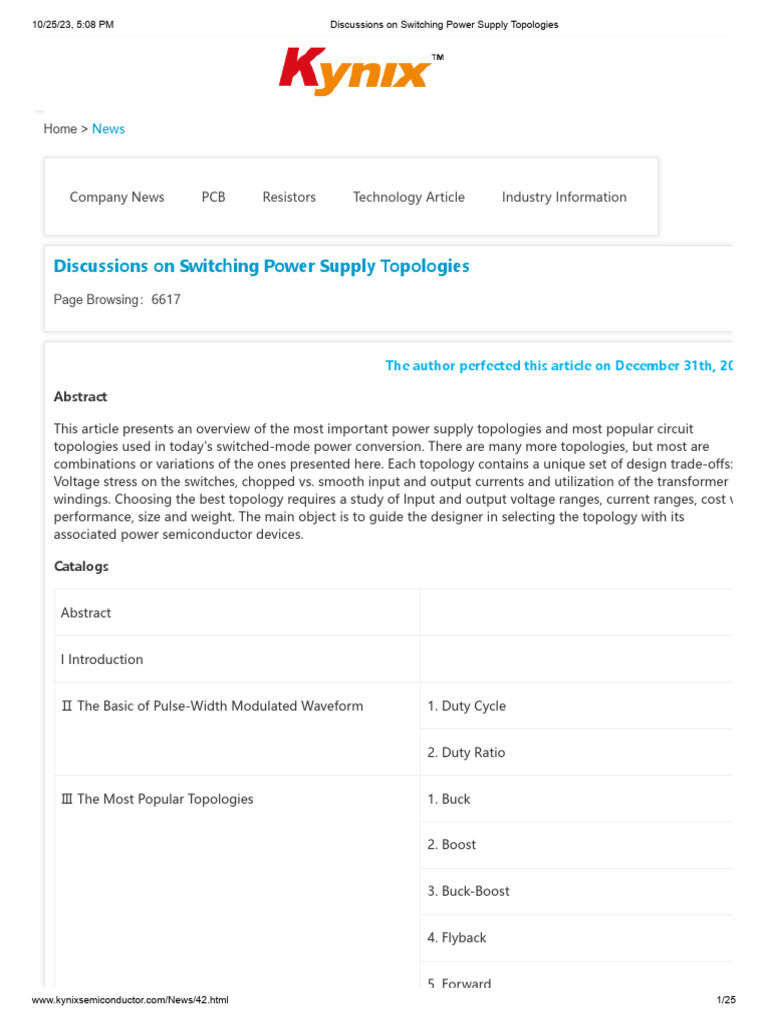 Discussions On Switching Power Supply Topologies | PDF | Power Supply ...