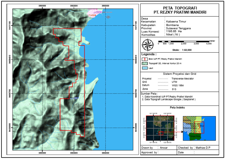 Peta Topografi PT. Rezky Pratiwi Mandiri | PDF