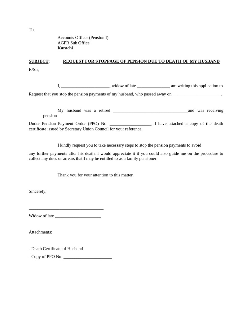Stop Pension Application After Death | PDF