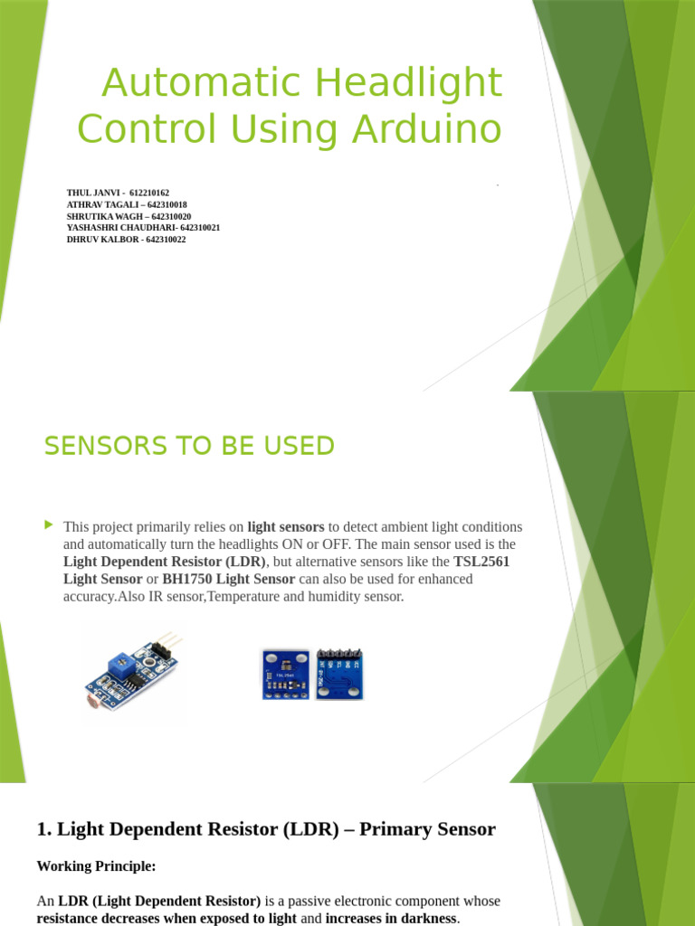 Automatic Headlight Control Using Arduino-sensors | PDF | Infrared ...