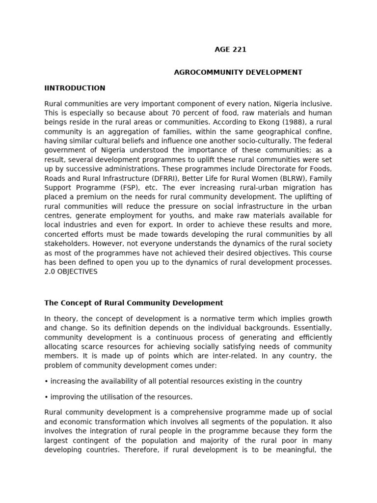 Rural Community Development Strategies | PDF | Agriculture | Food Security