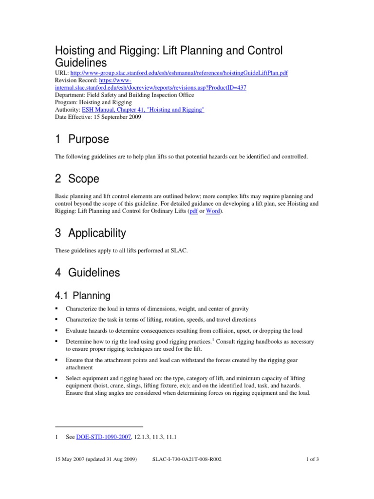 Lift Planning and Control Guidelines | PDF | Elevator | Crane (Machine)