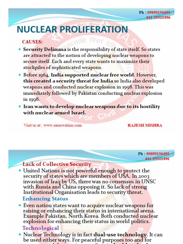 NUCLEAR PROLIFERATION Final PDF File | PDF | Treaty On The Non ...