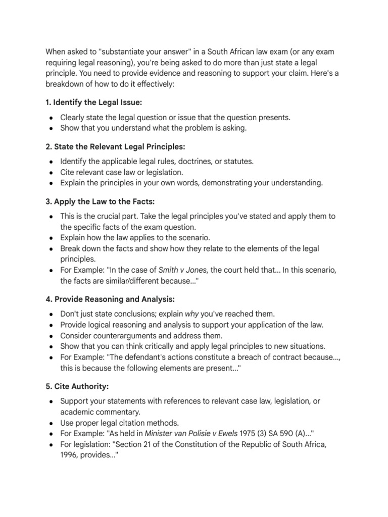 Substantiate Your Answer in Exam | PDF | Breach Of Contract | Reason