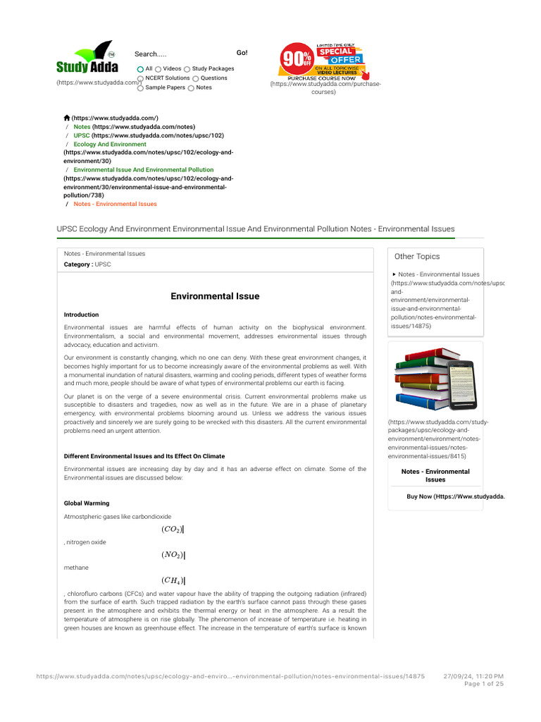 Urgent Environmental Issues and Solutions | PDF | Greenhouse Gas ...