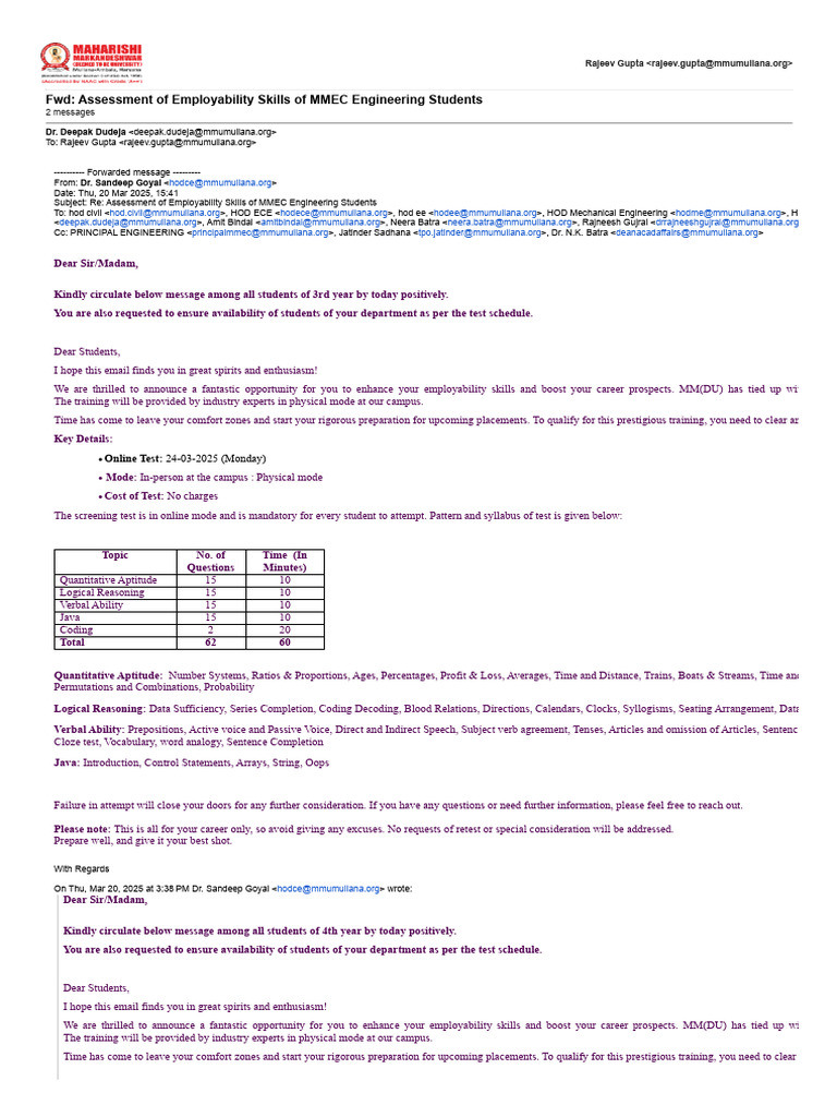 Employability Test for Engineering Students | PDF