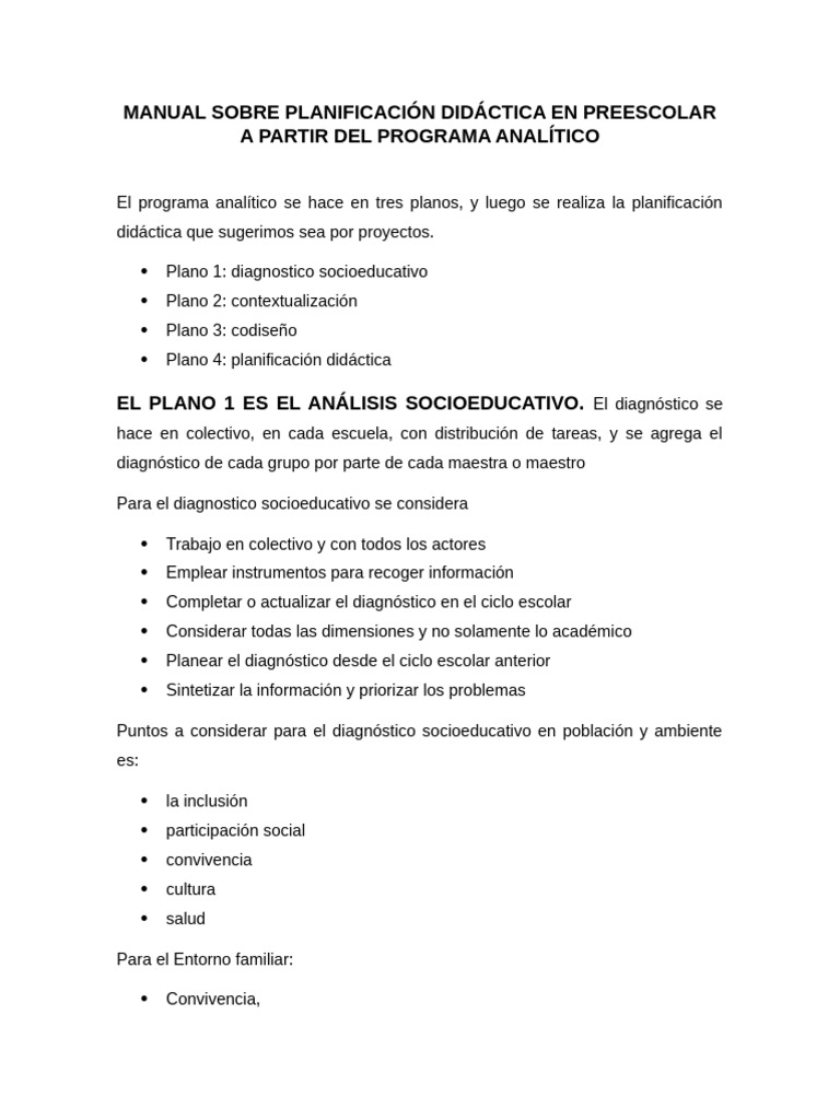 Planificación Didáctica en Preescolar | PDF | Evaluación | Plan de estudios