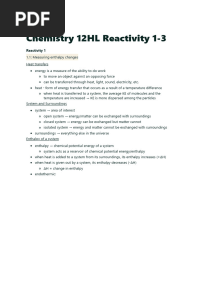 IB Chemistry HL Reactivity 1-3.2