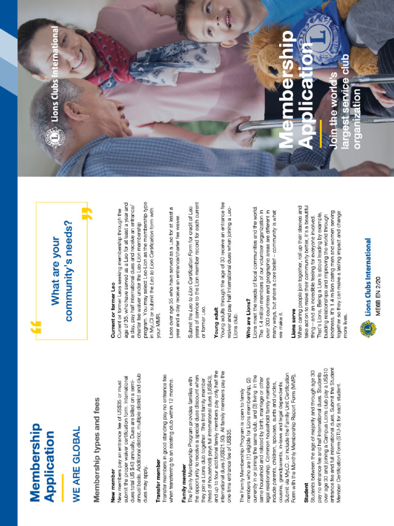 Lions Membership Application | PDF