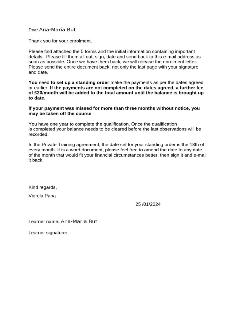 Enrollment Instructions for Ana-Maria But | PDF