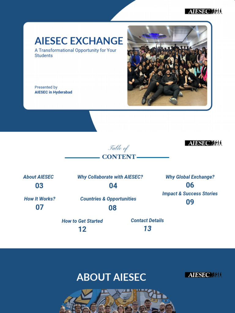 AIESEC Global Exchange Opportunities | PDF | Behavior Modification ...