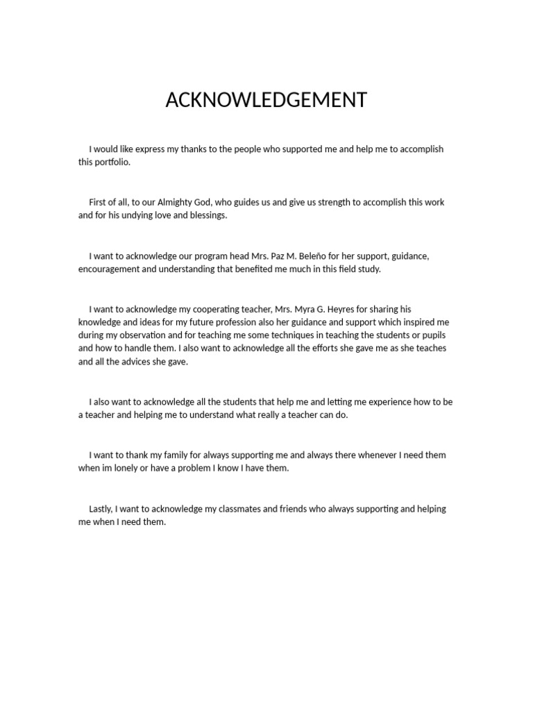 Acknowledgements and Educational Vision | PDF | Teachers | Learning