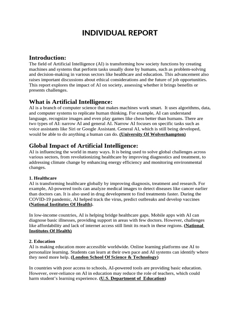 AI's Impact on Society and Ethics | PDF | Artificial Intelligence ...