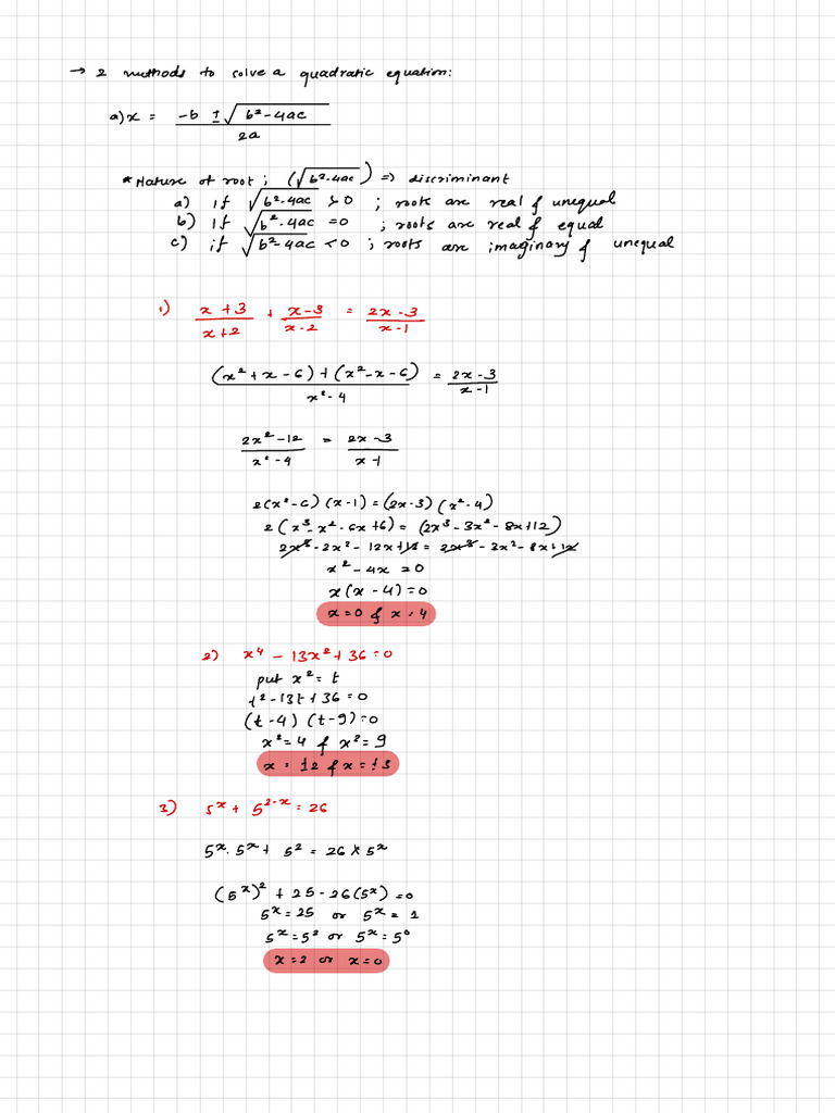 Quadratic Equation Solutions Guide | PDF | Algebra | Mathematics
