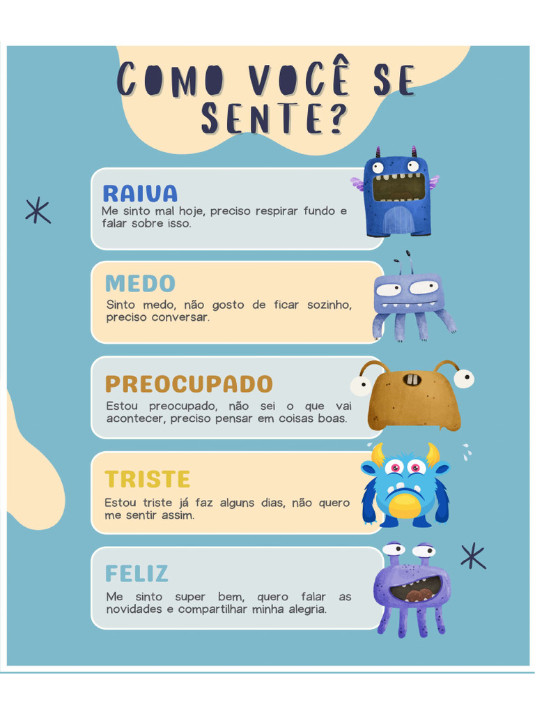 Quadro de Sentimentos Modelo 3 | PDF