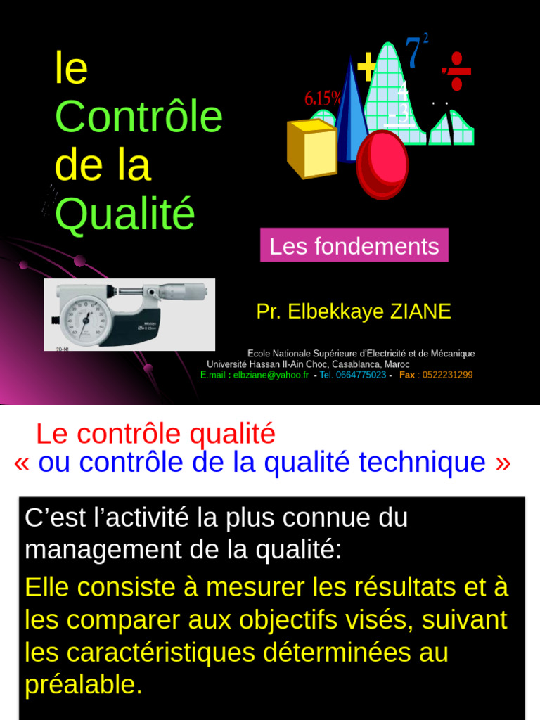 Contrôle de la Qualité Technique | PDF | Échantillonnage (Statistiques ...