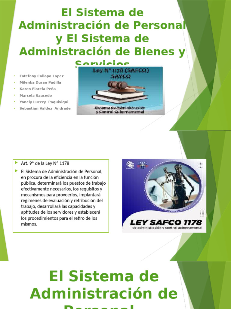 El Sistema de Administración de Personal y El Sistema de Administración ...