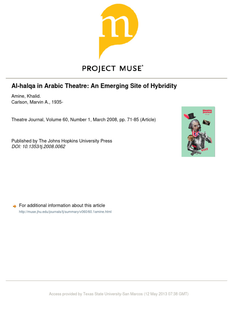 Al-Halqa: Circle of Arabic Theatre | PDF | Theatre | Morocco