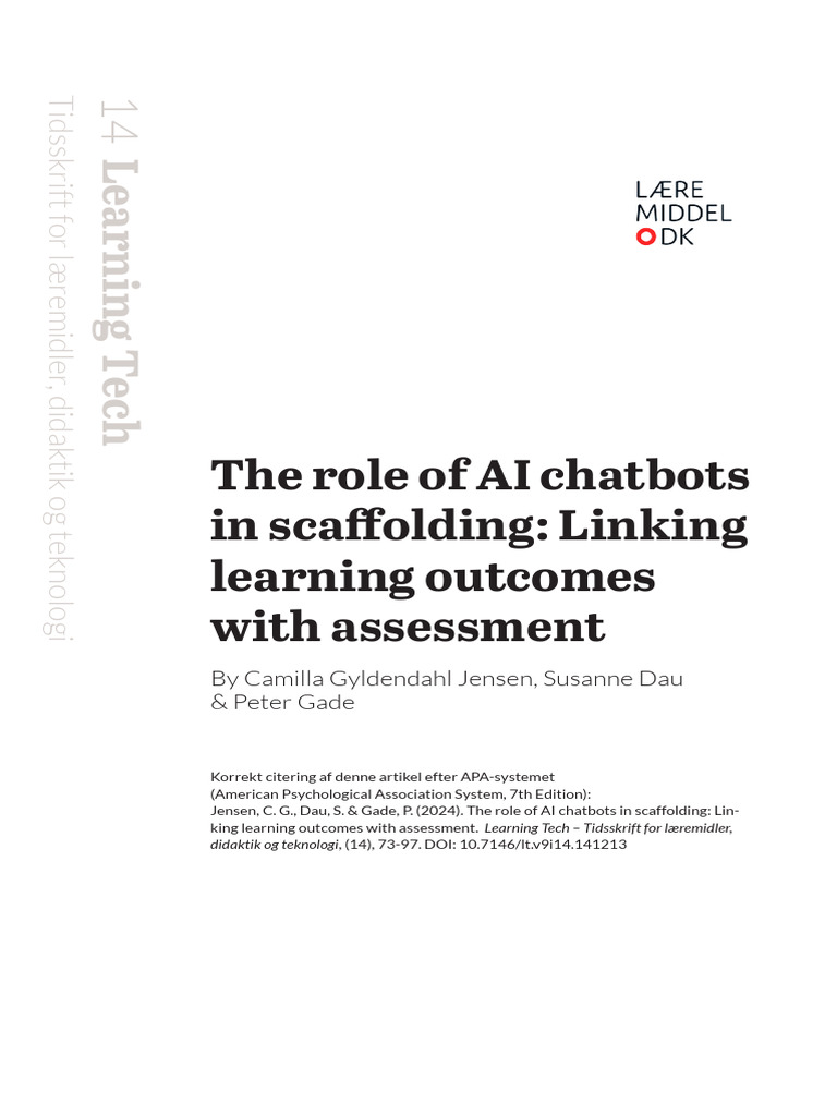 AI Chatbots in Education: Scaffolding Learning | PDF | Educational ...