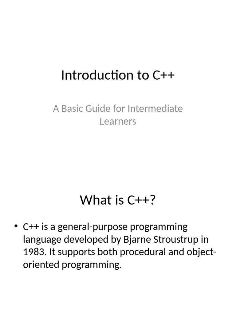 C++ Basics Presentation With Diagram | PDF