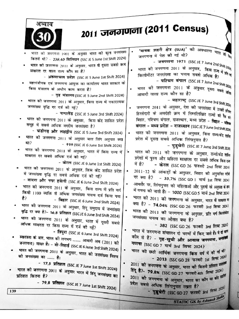 Page No 139 To 152 Topic 2011 Census and Five Year Plan | PDF