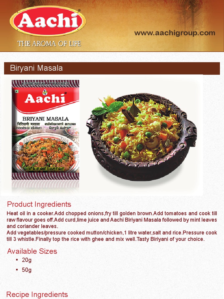 Aachi Hyderabadi Biryani Masala Paste In USA vrre.univmosta.dz