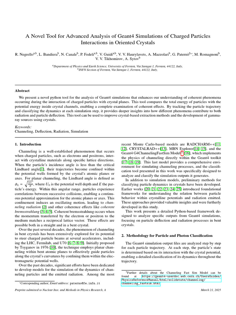Advanced Geant4 Analysis Tool for Channeling | PDF | Emission Spectrum ...