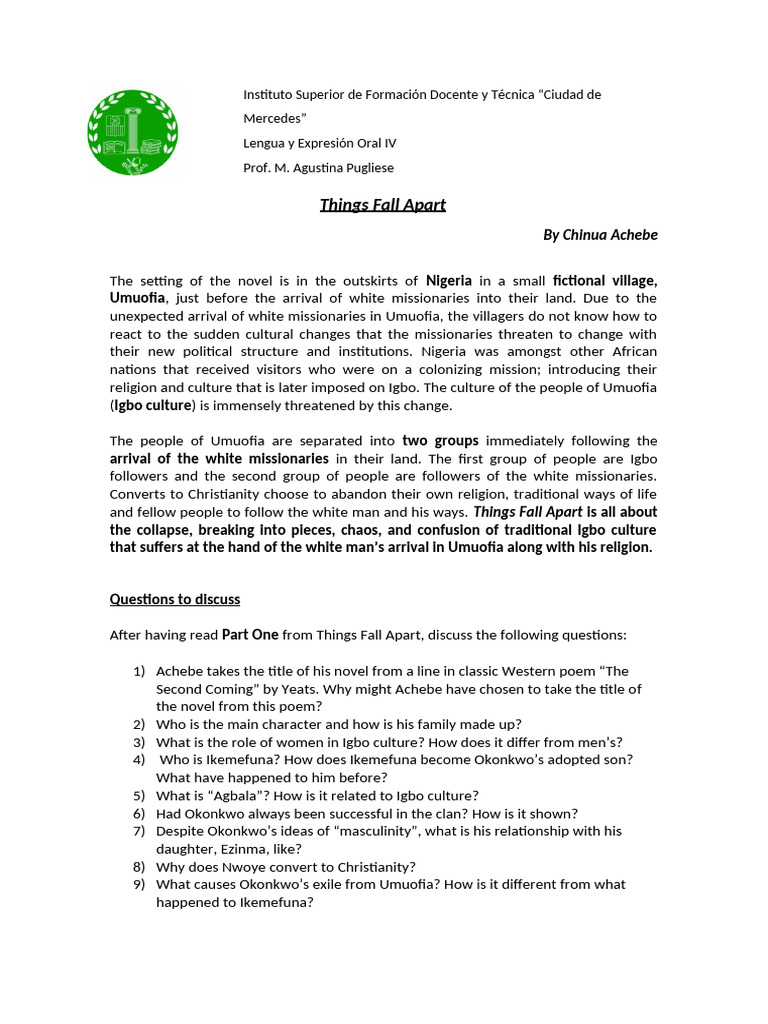 Discussion Questions For Things Fall Apart Pdf