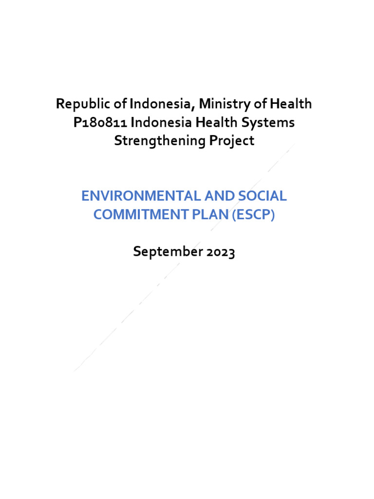 Republic of Indonesia, Ministry of Health P180811 Indonesia Health ...