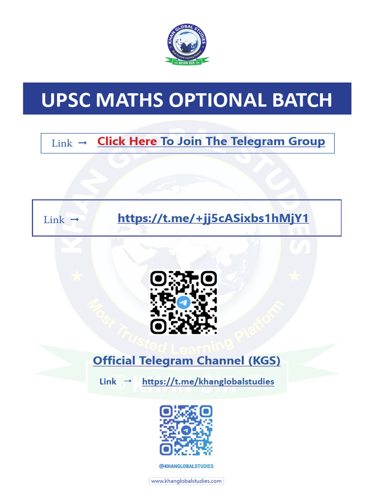 UPSC Maths Optional Telegram Group | PDF
