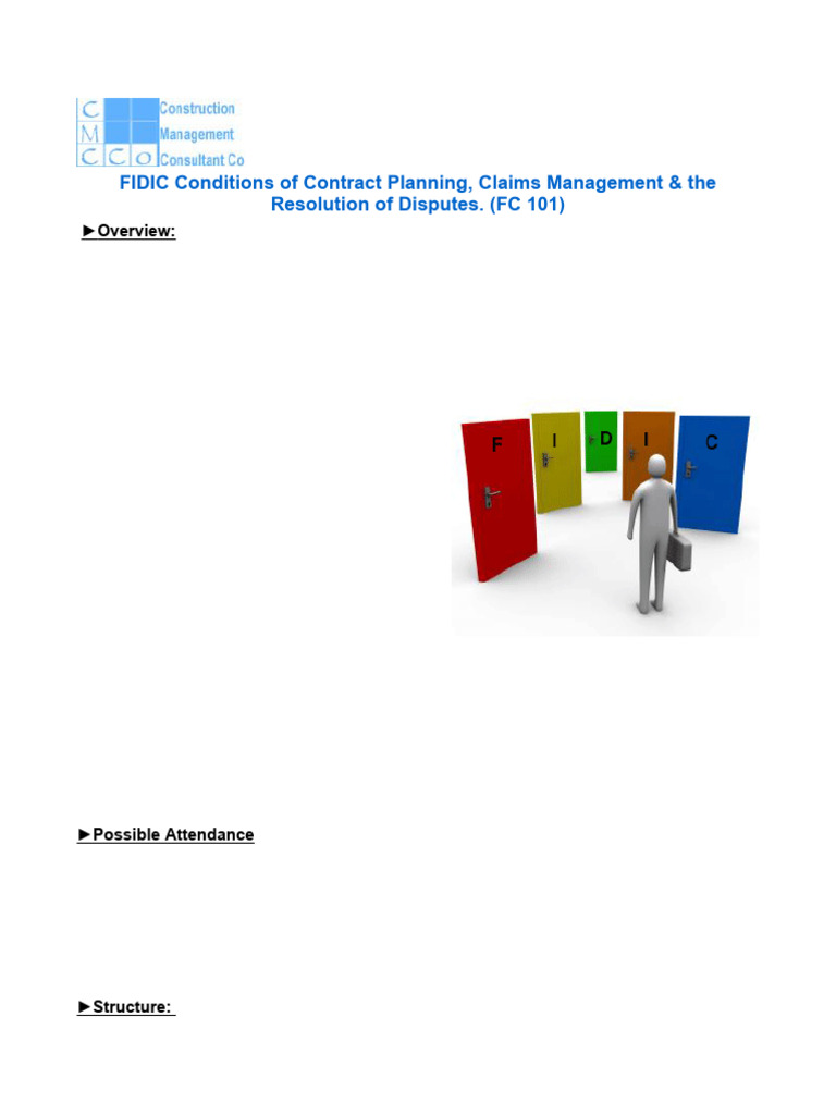FIDIC Contract Claims Management Seminar | PDF | Business | Private Law