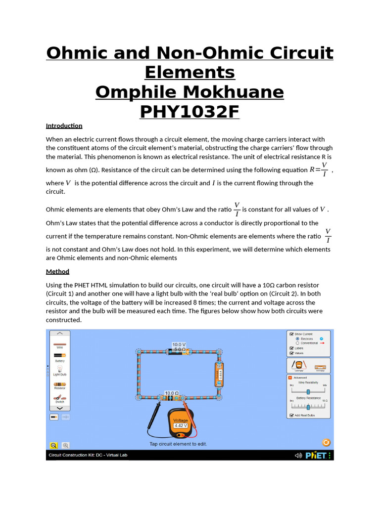 Ohmic vs Non-Ohmic Circuit Elements | PDF | Electrical Network ...